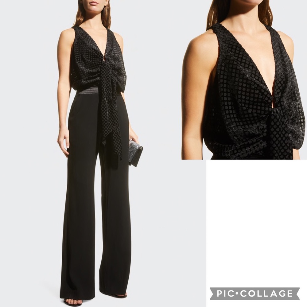 NWT RAMY BROOK Tali Tie Front Combo Evening Classic Jumpsuit
